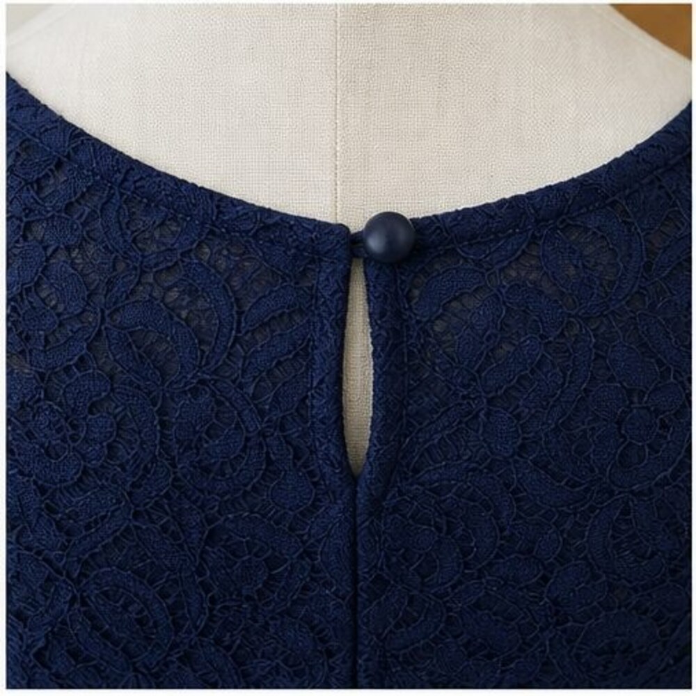 Navy Button Blouse - Picture 4 of 6